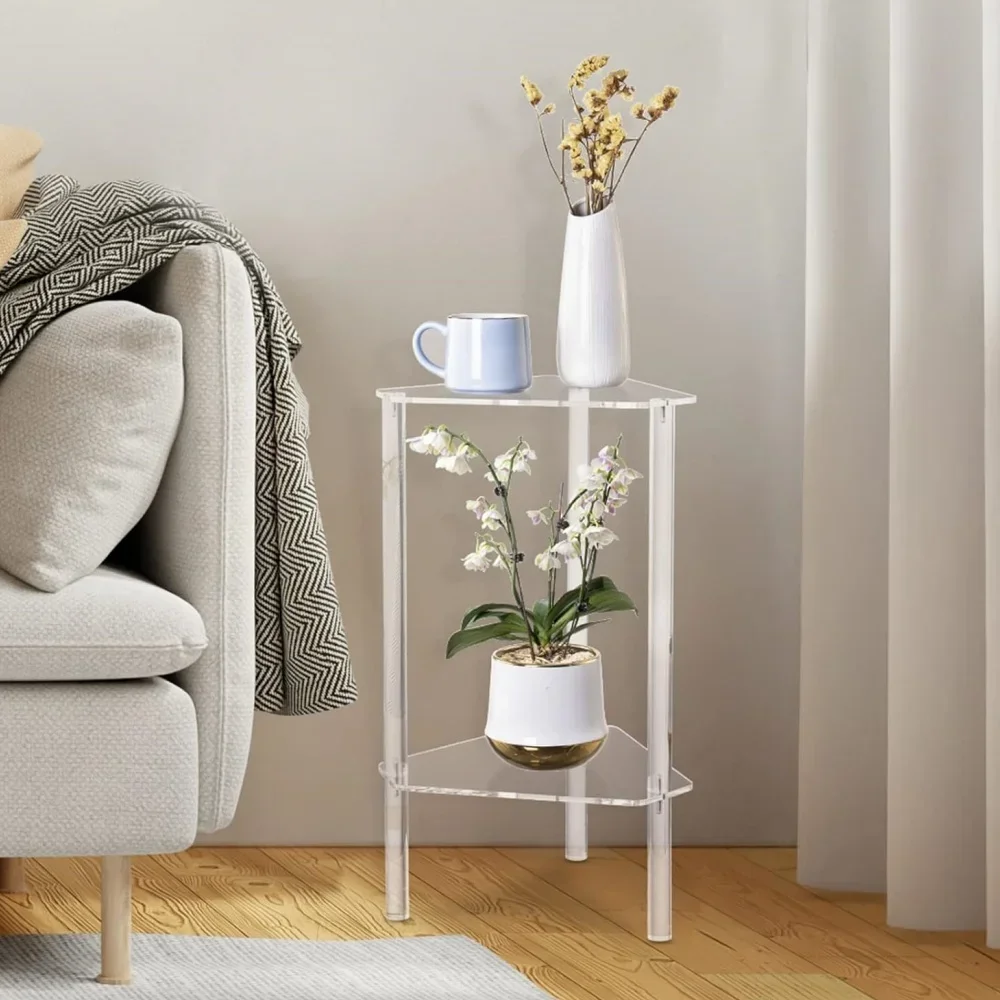 Modern Clear Acrylic 2-Tier End Table for Living Room Decor Foldable Clear Acrylic Coffee Storage for Small Space Living
Modern Clear Acrylic 2-Tier End Table for Living Room Decor Foldable Clear Acrylic Coffee Storage for Small Space Living