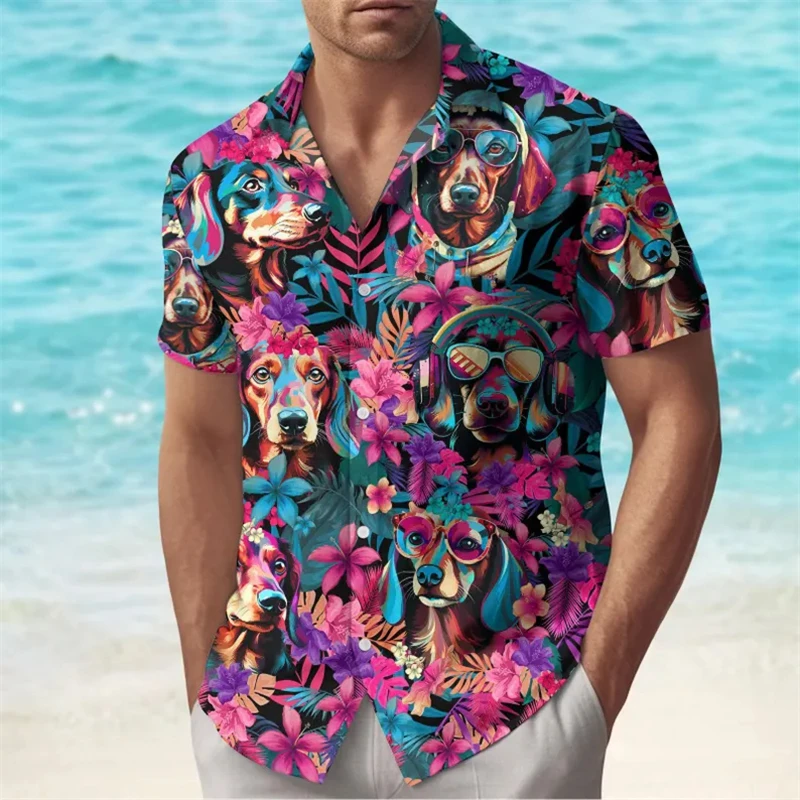 Animal Cute Dog Graphic Hawaii Shirt Men Clothes Summer Vacation Beach Short Sleeve Button Shirts Colors Neon Dog Print Blouse
Animal Cute Dog Graphic Hawaii Shirt Men Clothes Summer Vacation Beach Short Sleeve Button Shirts Colors Neon Dog Print Blouse