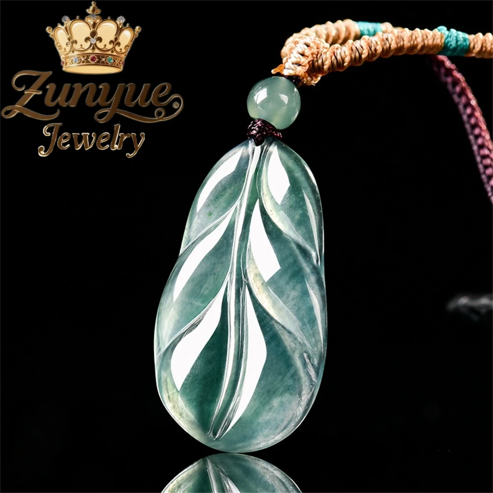 Genuine Natural A-grade Jadeite Blue Water Leaf Pendant Sticky Ice Type Jade Exquisite Pendant Couple Pendants Gift For Friend
Genuine Natural A-grade Jadeite Blue Water Leaf Pendant Sticky Ice Type Jade Exquisite Pendant Couple Pendants Gift For Friend