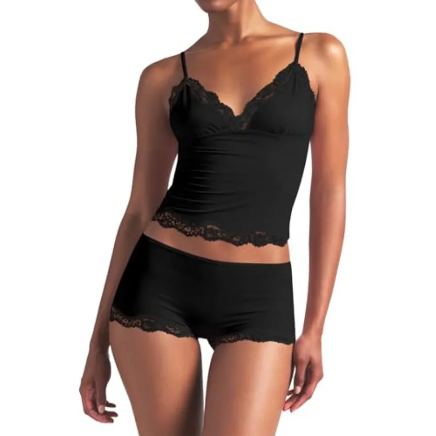 LEEDYA Womens Cami Pajama Set Sexy 2 Piece Sleeveless Pjs Summer V Neck Tank Top Y2K Lace Trim Sleepwear Lounge Set
LEEDYA Womens Cami Pajama Set Sexy 2 Piece Sleeveless Pjs Summer V Neck Tank Top Y2K Lace Trim Sleepwear Lounge Set