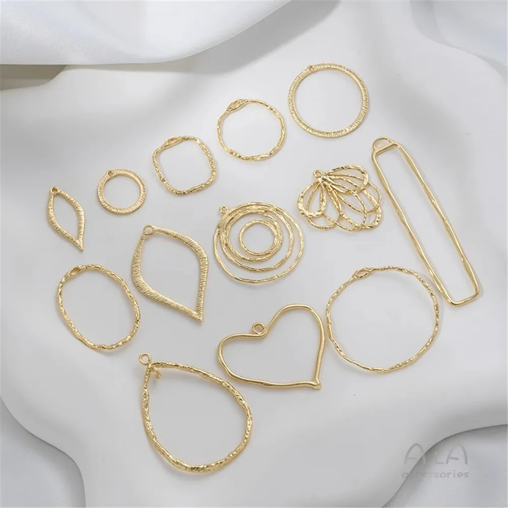 14K Gold-plated Geometric Frame Square Round Water Droplet Heart-shaped Hollow Pendant DIY Hand-made Earrings Hanging Accessorie
14K Gold-plated Geometric Frame Square Round Water Droplet Heart-shaped Hollow Pendant DIY Hand-made Earrings Hanging Accessorie