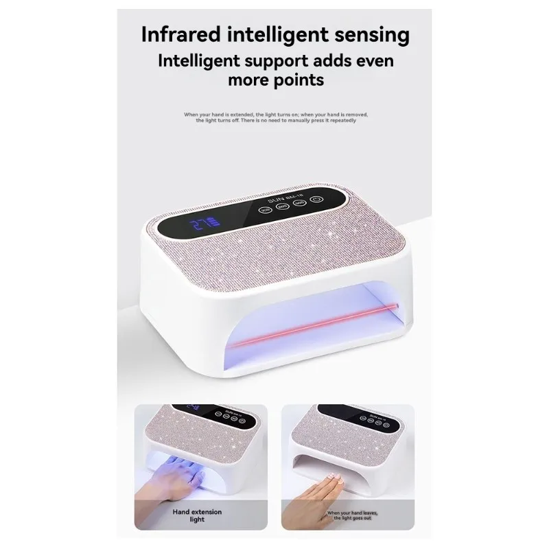 ABMK Nail Art For Manicure Tool Rechargeable UV LED Nail Lamp 128W With LCD Screen 3 Timer Settings US Plug
ABMK Nail Art For Manicure Tool Rechargeable UV LED Nail Lamp 128W With LCD Screen 3 Timer Settings US Plug