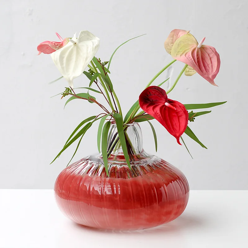 Pomegranate red small mouth pumpkin vase living room soft home decoration transparent ornament
Pomegranate red small mouth pumpkin vase living room soft home decoration transparent ornament