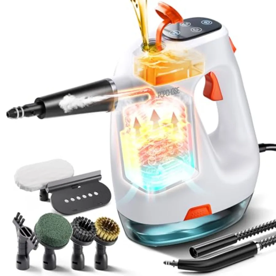 Steam Cleaner with Detergent Dispenser 15s Heat-Up Handheld Steam Cleaner for Home 500ml Removable Water Tank Lightweight Porta
Steam Cleaner with Detergent Dispenser 15s Heat-Up Handheld Steam Cleaner for Home 500ml Removable Water Tank Lightweight Porta