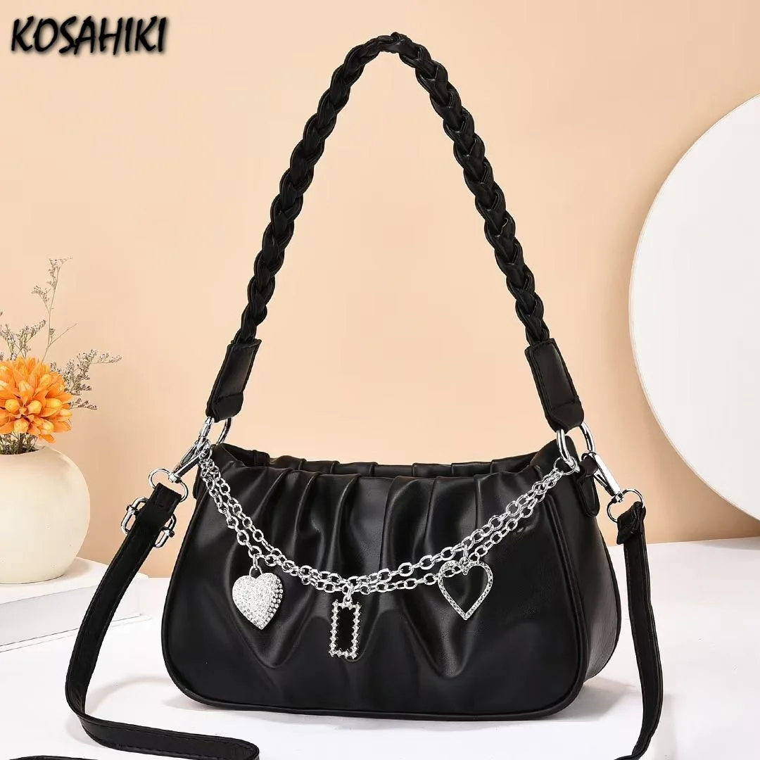 Soft Leather Pleated Solid Chain Underarm Bag 2024 Women Chic Crossbody Bags Fashion Y2k Aesthetic Office Lady Shoulder Handbags
Soft Leather Pleated Solid Chain Underarm Bag 2024 Women Chic Crossbody Bags Fashion Y2k Aesthetic Office Lady Shoulder Handbags