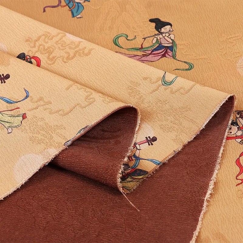 Xiangyunsha's heavyweight mountain jacquard fabric for Hanfu cheongsam and outerwear is
Xiangyunsha's heavyweight mountain jacquard fabric for Hanfu cheongsam and outerwear is