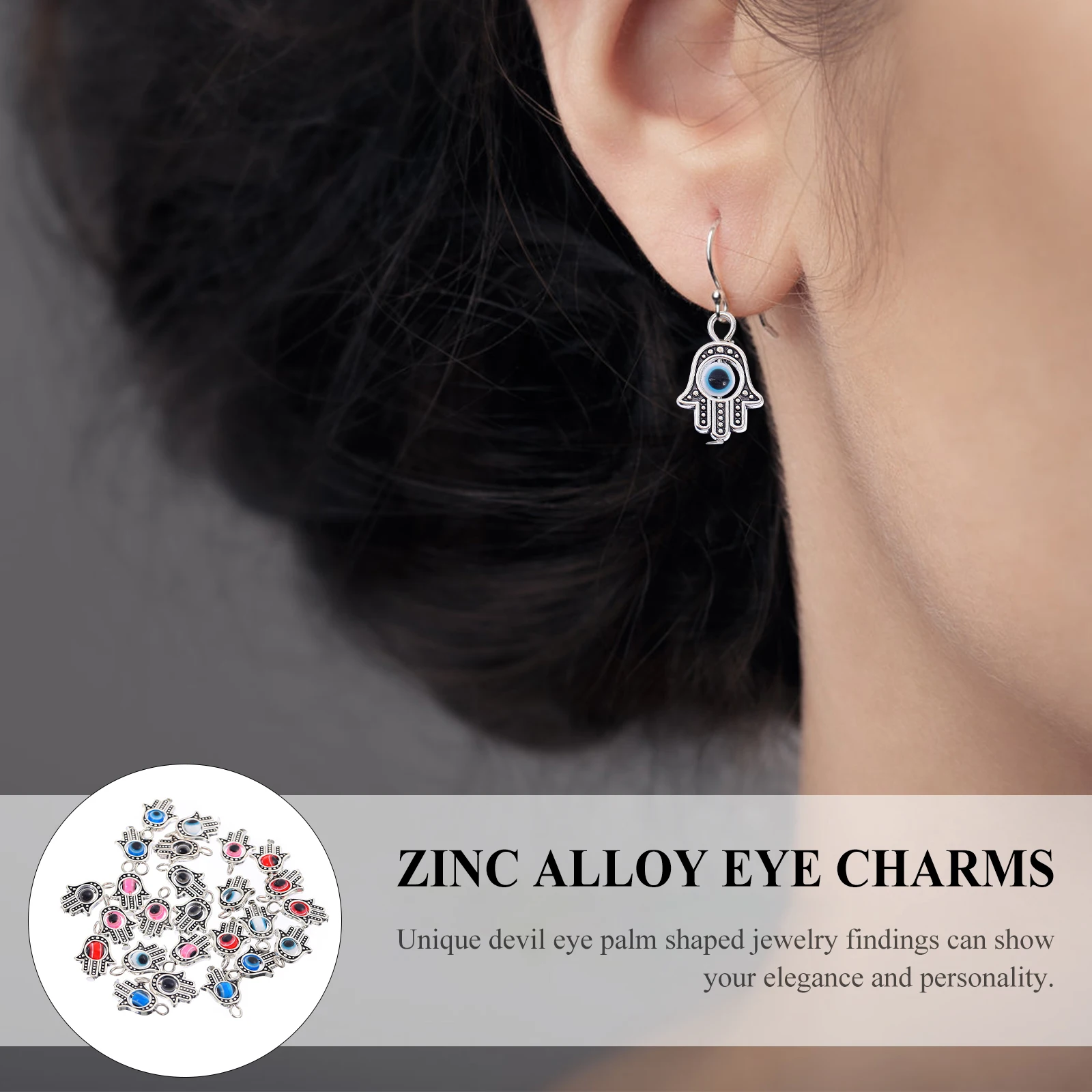 25Pcs Evil Eye Charms Zinc Alloy Jewelry Making Accessories Unique Palm Shape Elegance Personality Friends Family Gift
25Pcs Evil Eye Charms Zinc Alloy Jewelry Making Accessories Unique Palm Shape Elegance Personality Friends Family Gift