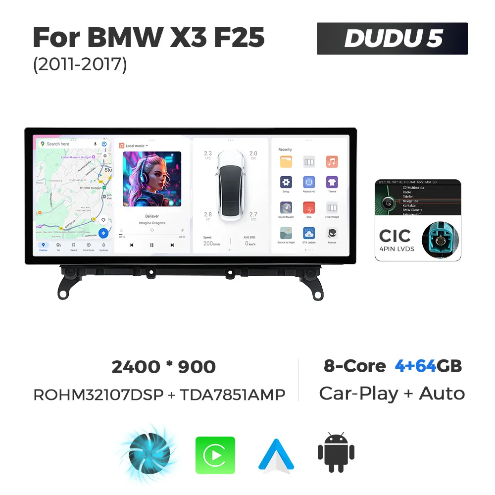 Mekede DUDU 2K 12.3inch Car Stereo Android System Car Multimedia Player for BMW X3 F25 2011-2017
Mekede DUDU 2K 12.3inch Car Stereo Android System Car Multimedia Player for BMW X3 F25 2011-2017