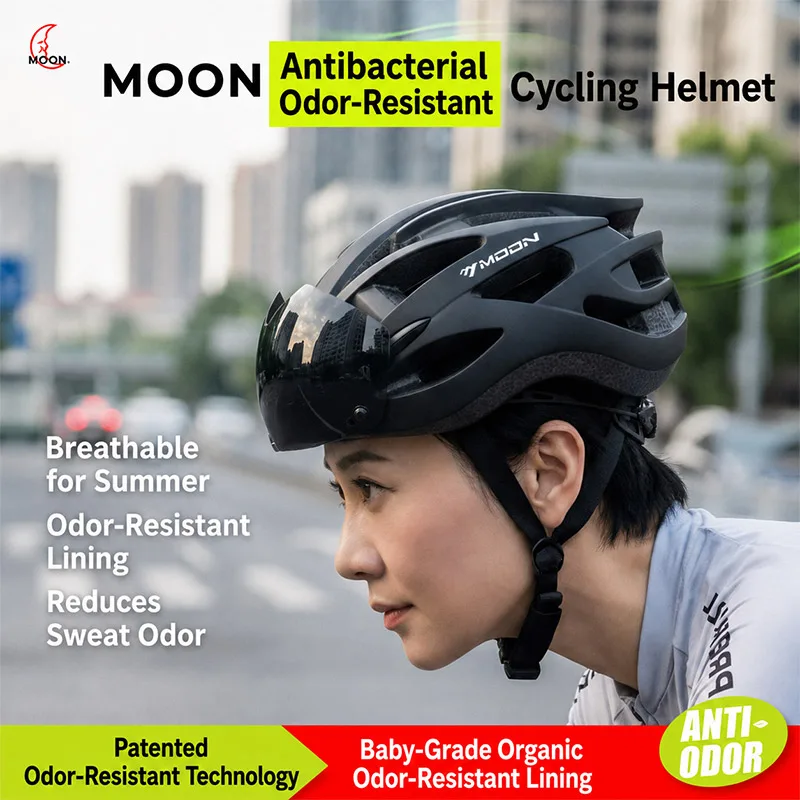 MOON Bike Helmet with Integrated Goggles & Visor – Anti-Odor Cycling Safety Helmet for Mountain Bike, Balance Bike, Men & Women
MOON Bike Helmet with Integrated Goggles & Visor – Anti-Odor Cycling Safety Helmet for Mountain Bike, Balance Bike, Men & Women
