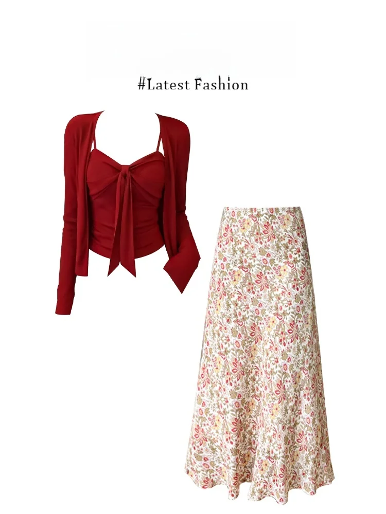 Parkyeon Summer Versatile Sweet Style Fashionable Knitted Open Cardigan Strap Halter Floral Wrap around Skirt Three Piec...
Parkyeon Summer Versatile Sweet Style Fashionable Knitted Open Cardigan Strap Halter Floral Wrap around Skirt Three Piec...