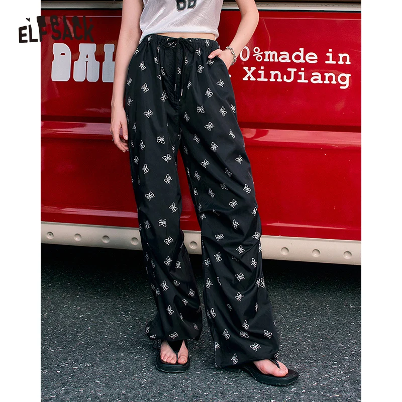 ELFSACK 2024 Summer New Arrivals Bow print black straight leg casual pants for women, thin pants
ELFSACK 2024 Summer New Arrivals Bow print black straight leg casual pants for women, thin pants