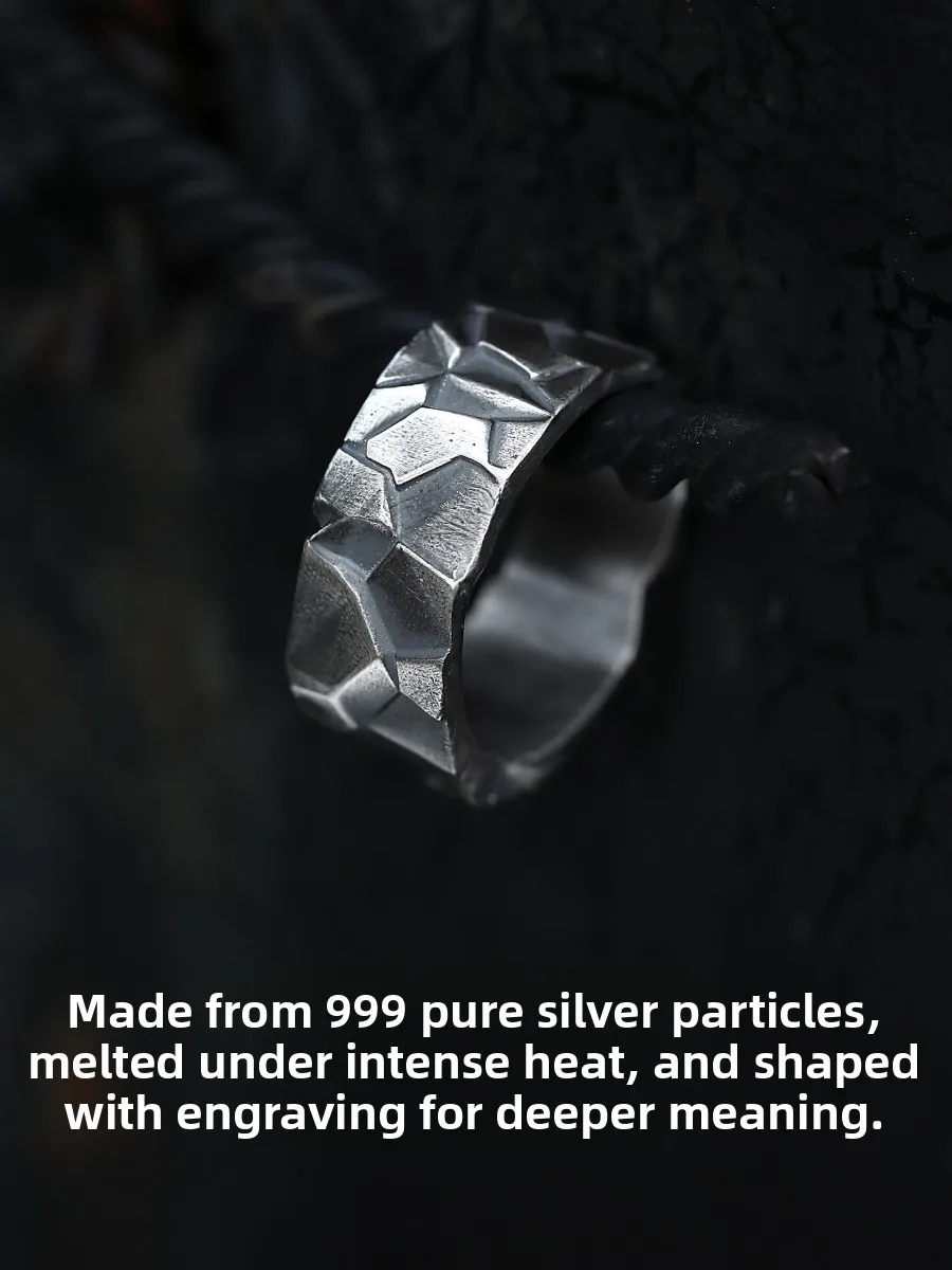Original Silver Art Men's Ring Pure Silver S999 Unique Facet Design High-End Feeling Suitable for Single Men Jewelry Accessory
Original Silver Art Men's Ring Pure Silver S999 Unique Facet Design High-End Feeling Suitable for Single Men Jewelry Accessory