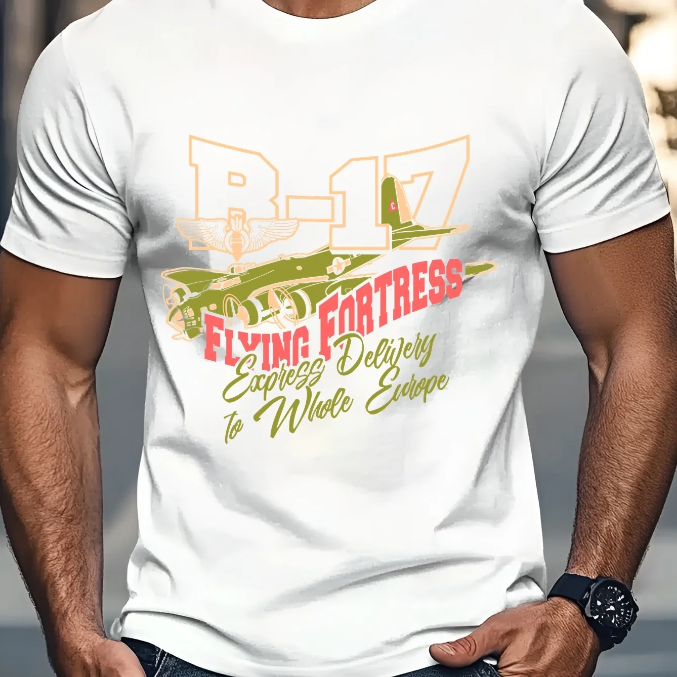 American B-17 Flying Fortress bomber T-Shirt 100% Cotton O-Neck Short Sleeve Summer Casual Mens T-shirt Streetwear
American B-17 Flying Fortress bomber T-Shirt 100% Cotton O-Neck Short Sleeve Summer Casual Mens T-shirt Streetwear