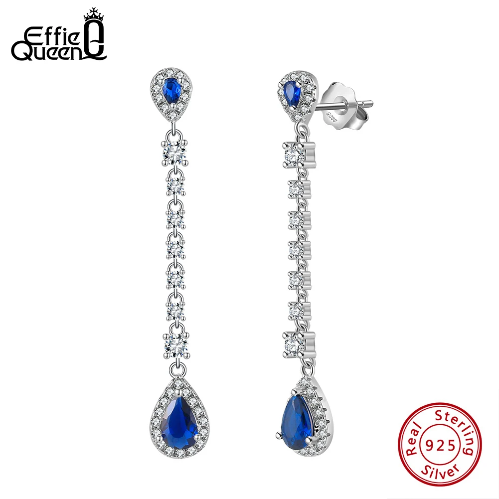 Effie Queen 925 Sterling Silver Dangle Earrings Created Sapphire With 5A Cubic Zirconia Water Drop Design Delicate Present LZE29
Effie Queen 925 Sterling Silver Dangle Earrings Created Sapphire With 5A Cubic Zirconia Water Drop Design Delicate Present LZE29