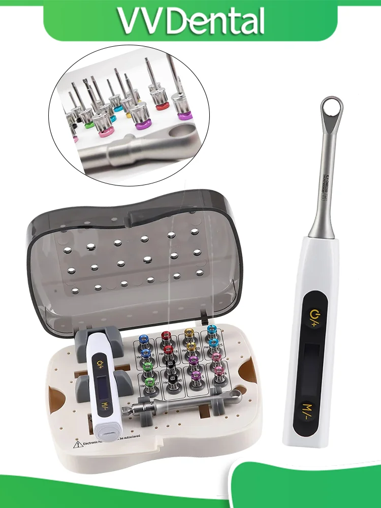 Electric Implant Torque Wrench Kit Adjustable Torque with Multiple Screwdrivers Compatible with Mainstream Implant Systems CE
Electric Implant Torque Wrench Kit Adjustable Torque with Multiple Screwdrivers Compatible with Mainstream Implant Systems CE