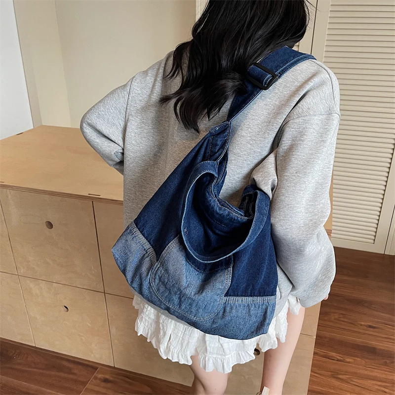 Patchwork Denim Women's Bag Jeans Tote Bag Classic Messenger Bag Y2K Shoulder Bag School Eco Bag Korean Shopper Handbags Ladies
Patchwork Denim Women's Bag Jeans Tote Bag Classic Messenger Bag Y2K Shoulder Bag School Eco Bag Korean Shopper Handbags Ladies