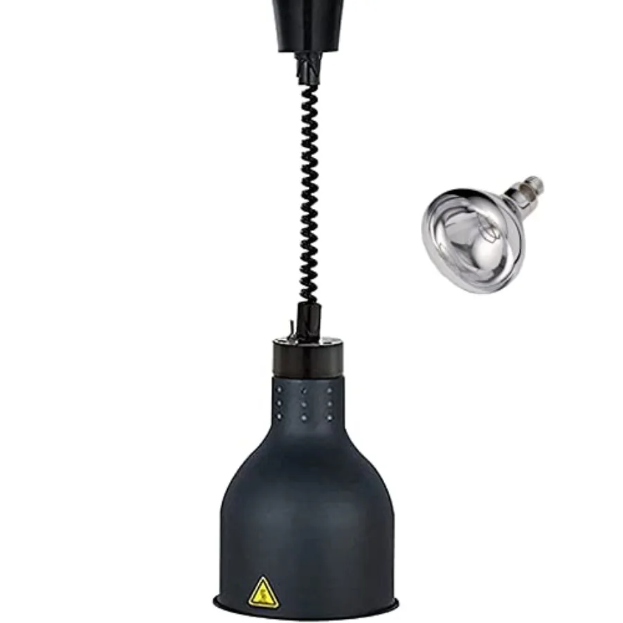 Commercial food service heat lamp for warming food, 190mm black metal housing, 250W bulb included, 110V, durable and efficient
Commercial food service heat lamp for warming food, 190mm black metal housing, 250W bulb included, 110V, durable and efficient
