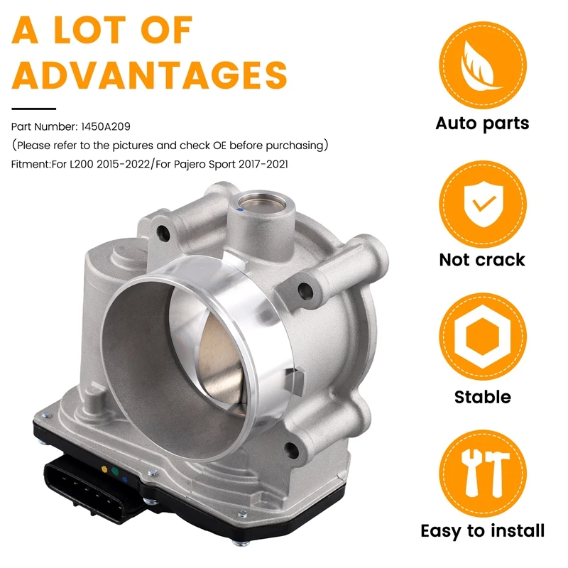 1450A209 Car Throttle Body Assy For Mitsubishi L200 2015-2022 Pajero Sport 2017-2021
1450A209 Car Throttle Body Assy For Mitsubishi L200 2015-2022 Pajero Sport 2017-2021
