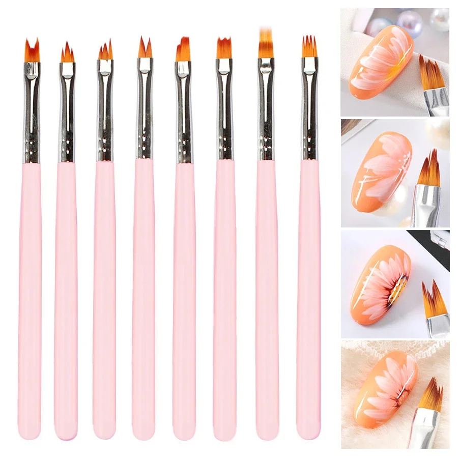 8Pcs Nail Art Petals Gradient Painting Brushes, Drawing Pens for Manicure Design Nail Decoration Tools
8Pcs Nail Art Petals Gradient Painting Brushes, Drawing Pens for Manicure Design Nail Decoration Tools