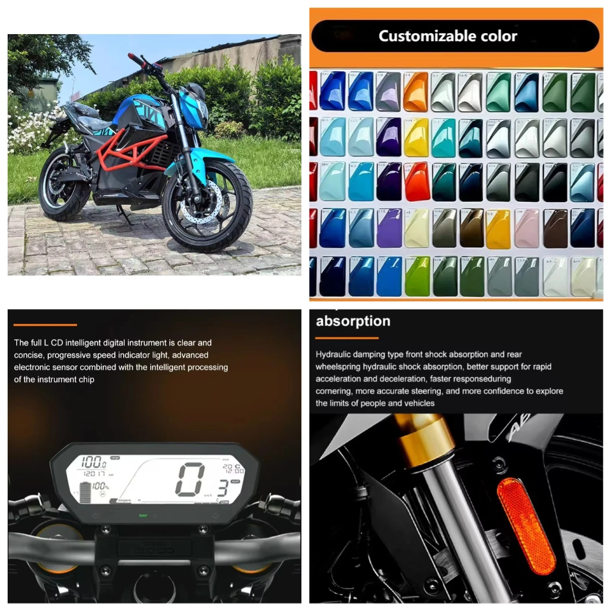 Krono Wild New 3000W 40A Electric Motorcycle Sportbikes High Performance 90km/h Cruise Range 90km
Krono Wild New 3000W 40A Electric Motorcycle Sportbikes High Performance 90km/h Cruise Range 90km