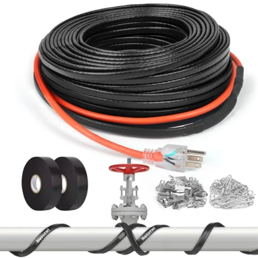 101Feet 3~200FT Heat Tape for Water Pipes -40°F Deicing Heating Cable Freeze Protected Water Pipe Heating Cable 120V 5W/ft
101Feet 3~200FT Heat Tape for Water Pipes -40°F Deicing Heating Cable Freeze Protected Water Pipe Heating Cable 120V 5W/ft