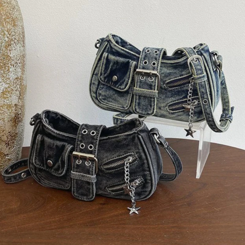 Korean Style Retro Fashion Star Chain Denim Storage Bag Underarm Bags Shoulder Bag Woman Bags Purses Handbags Crossbody Bag
Korean Style Retro Fashion Star Chain Denim Storage Bag Underarm Bags Shoulder Bag Woman Bags Purses Handbags Crossbody Bag