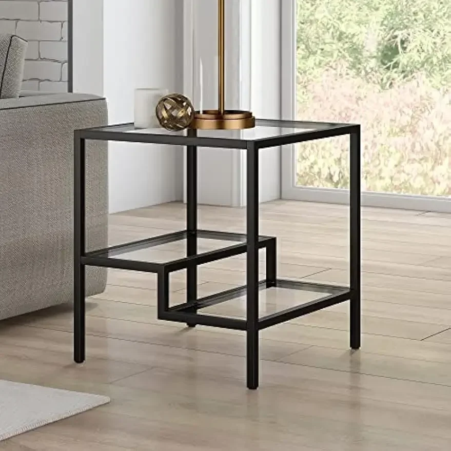 20" Wide Square Side Table in Blackened Bronze, Table for Living Room, Bedroom
20" Wide Square Side Table in Blackened Bronze, Table for Living Room, Bedroom