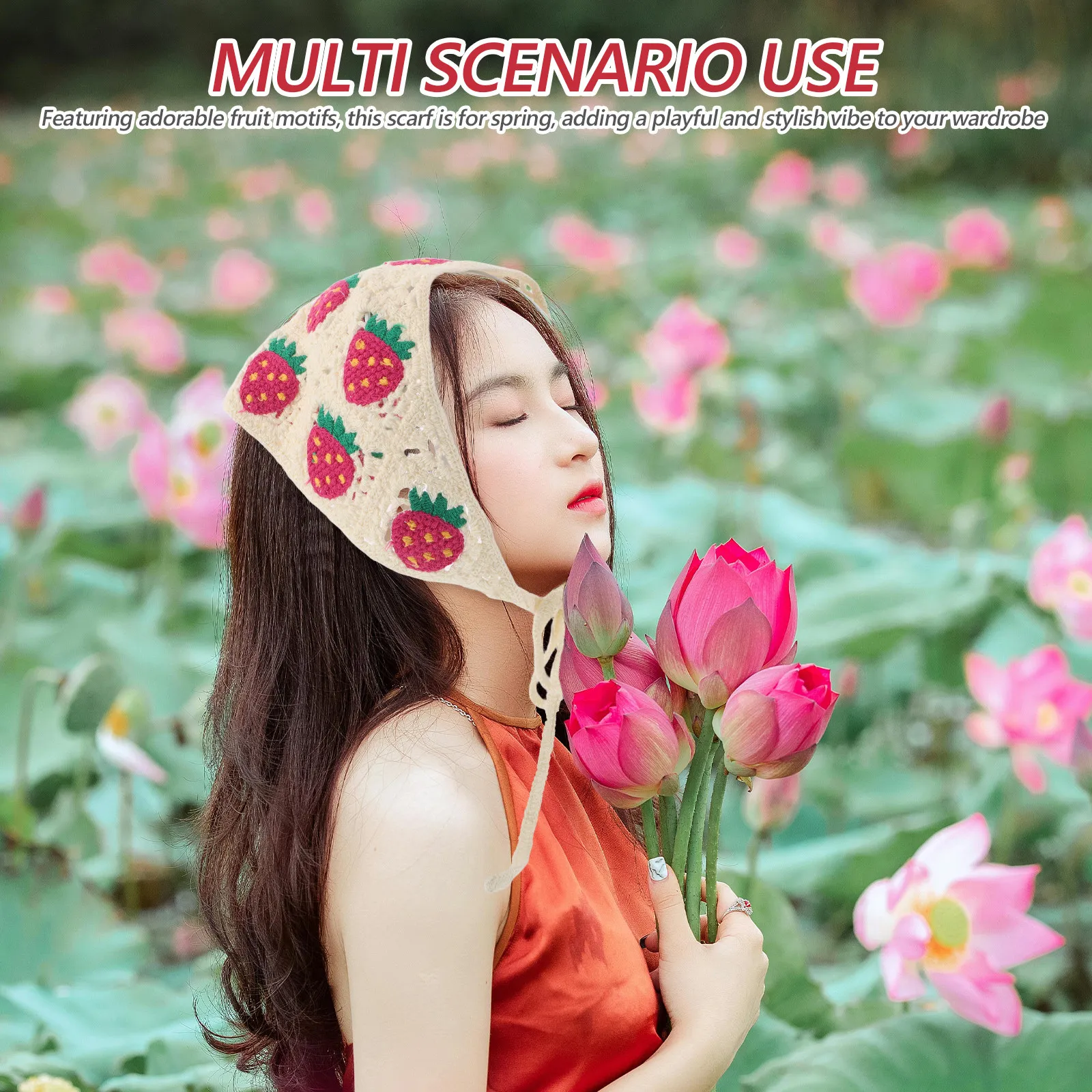 2Pcs Handmade Strawberry Cherry Triangle Head Scarves Tie-Back Women's Headwraps Soft Comfortable Summer Beach Outdoor
2Pcs Handmade Strawberry Cherry Triangle Head Scarves Tie-Back Women's Headwraps Soft Comfortable Summer Beach Outdoor