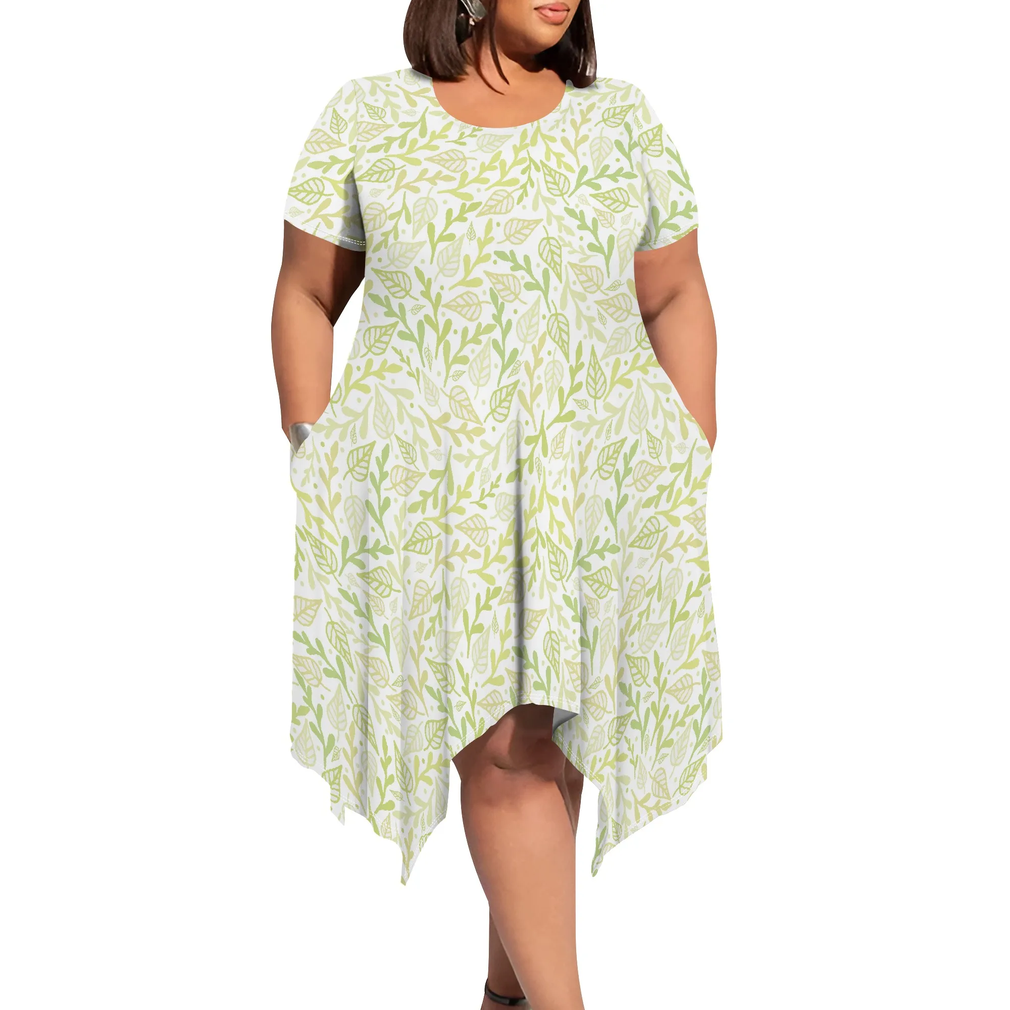 Women's Plus Size Summer Boho Floral Dress With Short Sleeves Round Neck And Functional Pockets
Women's Plus Size Summer Boho Floral Dress With Short Sleeves Round Neck And Functional Pockets