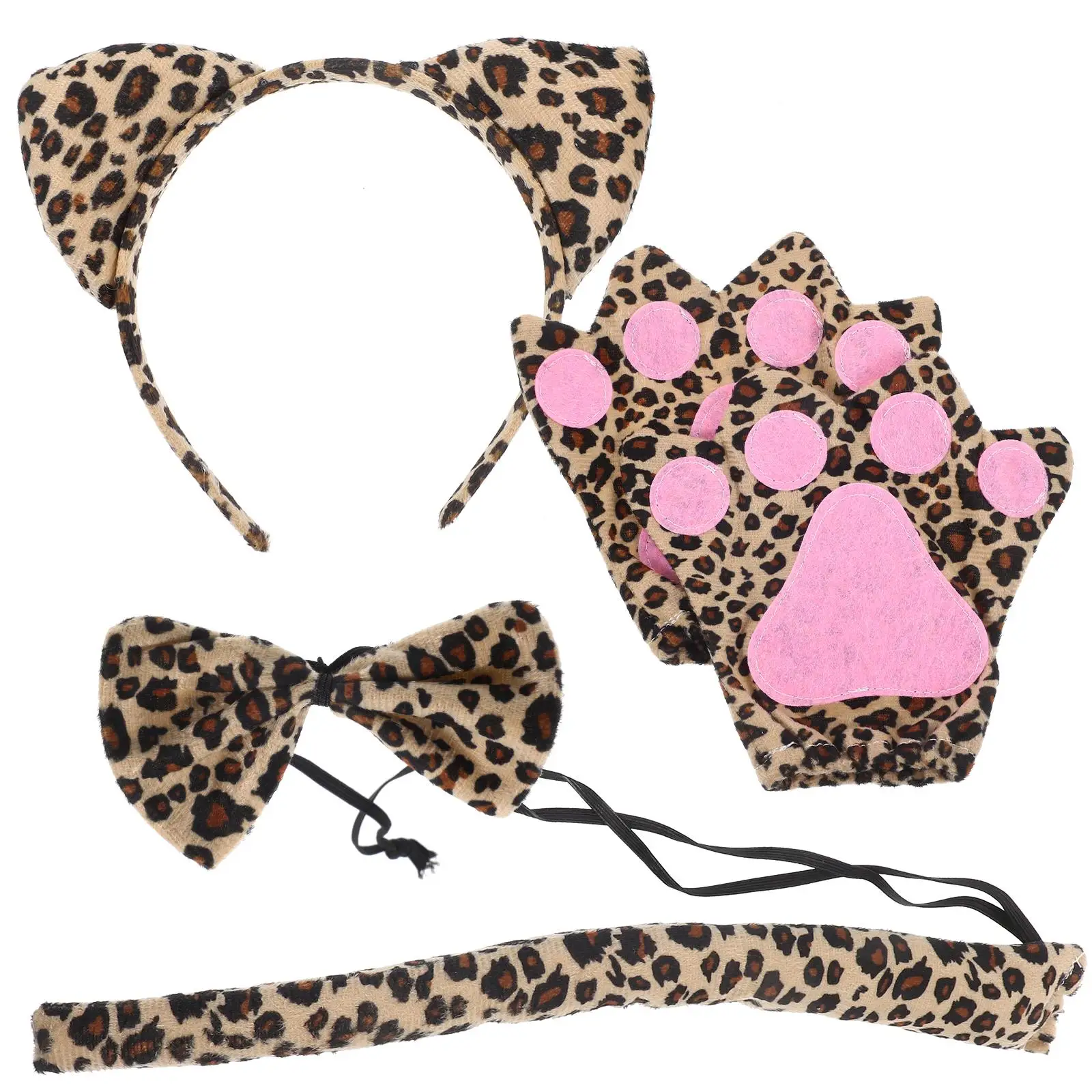 4Pcs Leopard Costume Set Adult Halloween Cosplay Animal Ears Headband Tail Supplies Party Accessories Dog Role Playing Outfit
4Pcs Leopard Costume Set Adult Halloween Cosplay Animal Ears Headband Tail Supplies Party Accessories Dog Role Playing Outfit