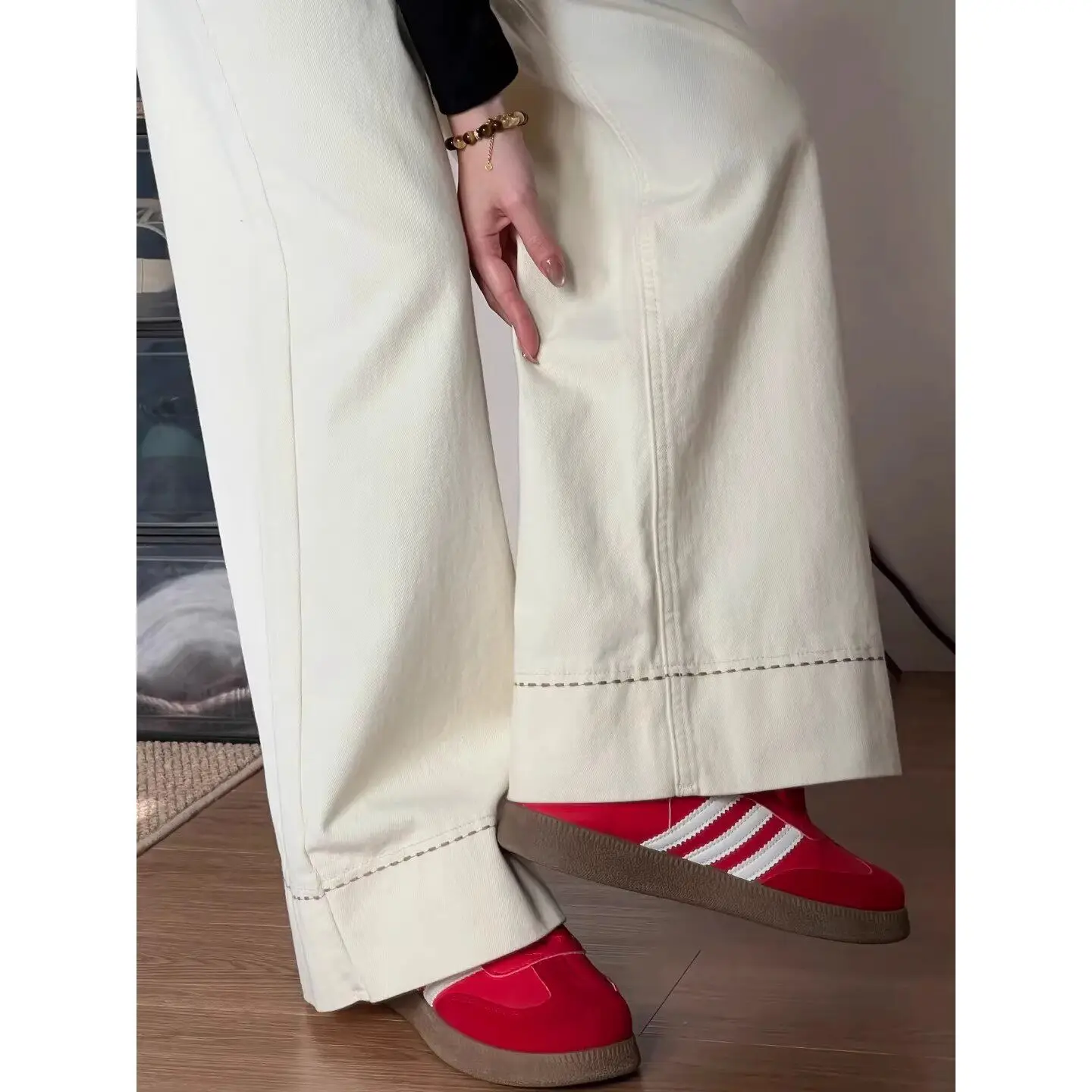 High Waist Wide Leg Denim Jeans Women's Spring Large Size Loose Straight Cut Lazy Style Long Pants Apricot White Cotton Elastic
High Waist Wide Leg Denim Jeans Women's Spring Large Size Loose Straight Cut Lazy Style Long Pants Apricot White Cotton Elastic