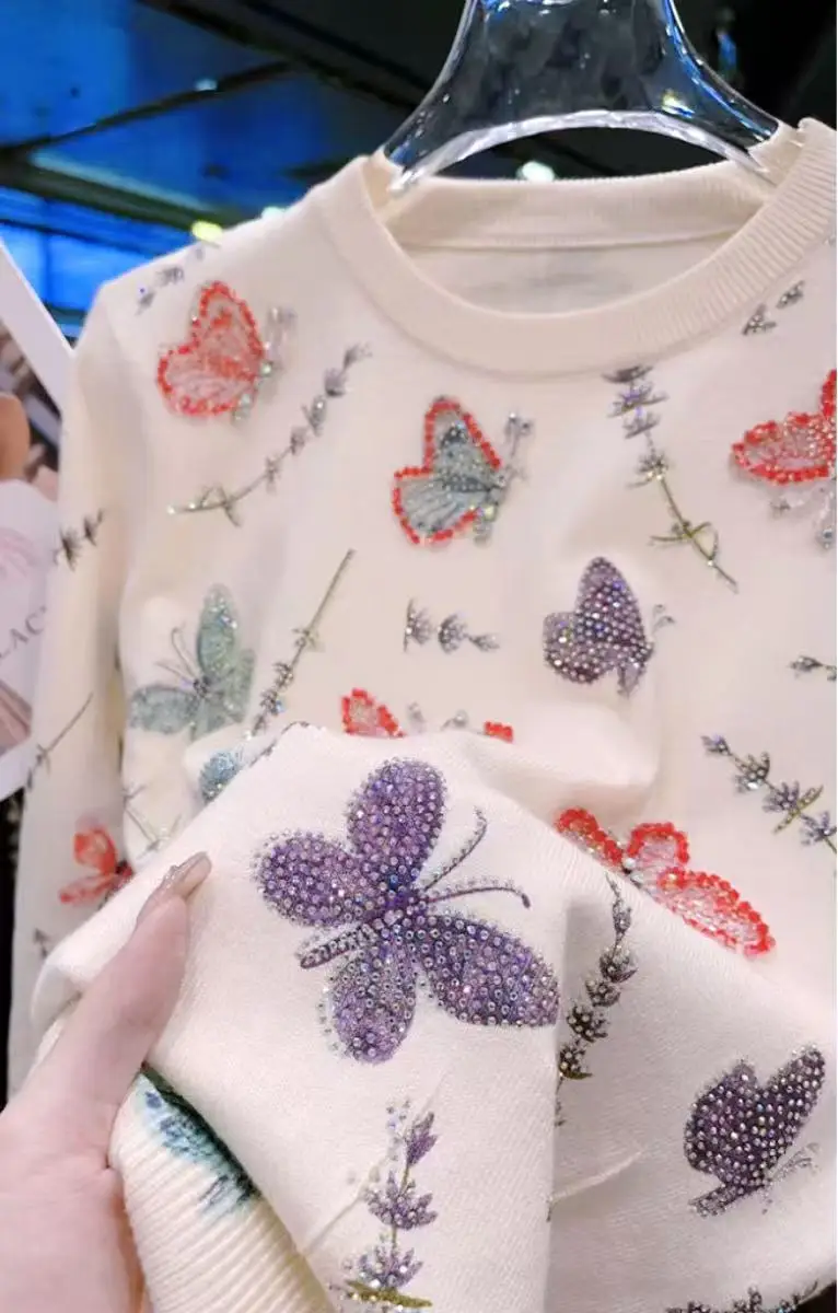 Новый тренд, свитер с бриллиантами для тяжелой промышленности, топы для женщин, осенне-зимние свитера, вязаный пуловер, джемперы, женская одежда
Новый тренд, свитер с бриллиантами для тяжелой промышленности, топы для женщин, осенне-зимние свитера, вязаный пуловер, джемперы, женская одежда