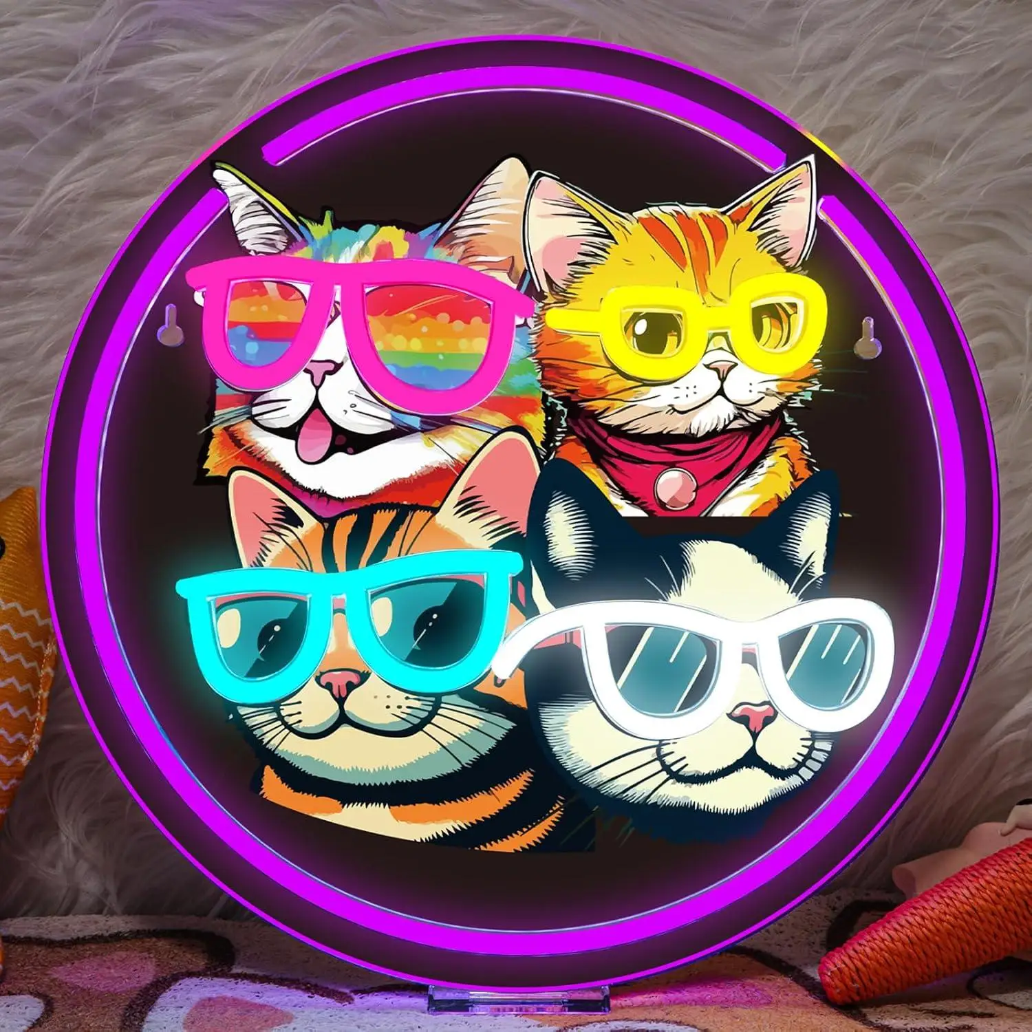 Cats Neon Sign Playful USB Dimmable LED Lights for Cat Lovers Pet Spaces Animal Themed Rooms Multi-Cat Silhouette Design Gifts
Cats Neon Sign Playful USB Dimmable LED Lights for Cat Lovers Pet Spaces Animal Themed Rooms Multi-Cat Silhouette Design Gifts