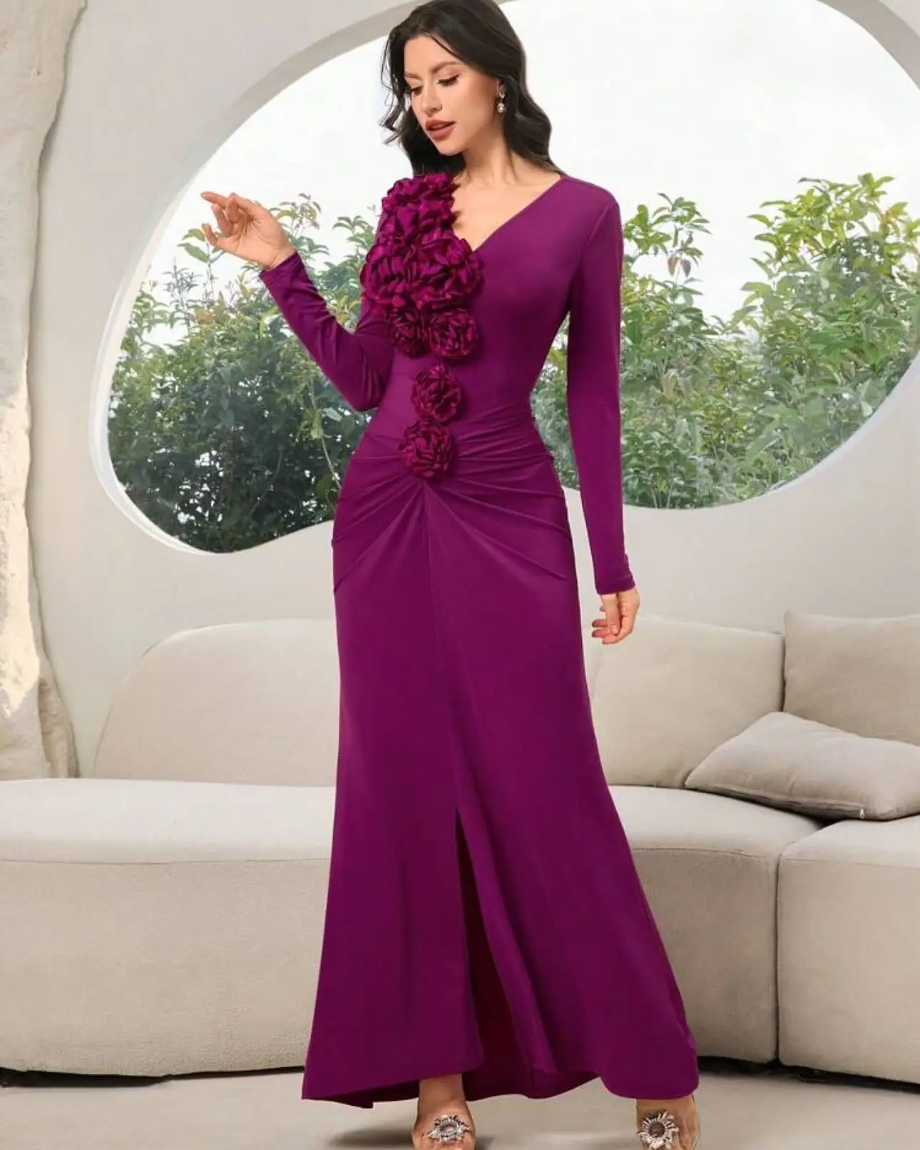 Customized Temperament Jersey 3D Flowers Mermaid Evening Dresses High Quality Long Sleeves Prom Dress Custom Size Party Dress
Customized Temperament Jersey 3D Flowers Mermaid Evening Dresses High Quality Long Sleeves Prom Dress Custom Size Party Dress