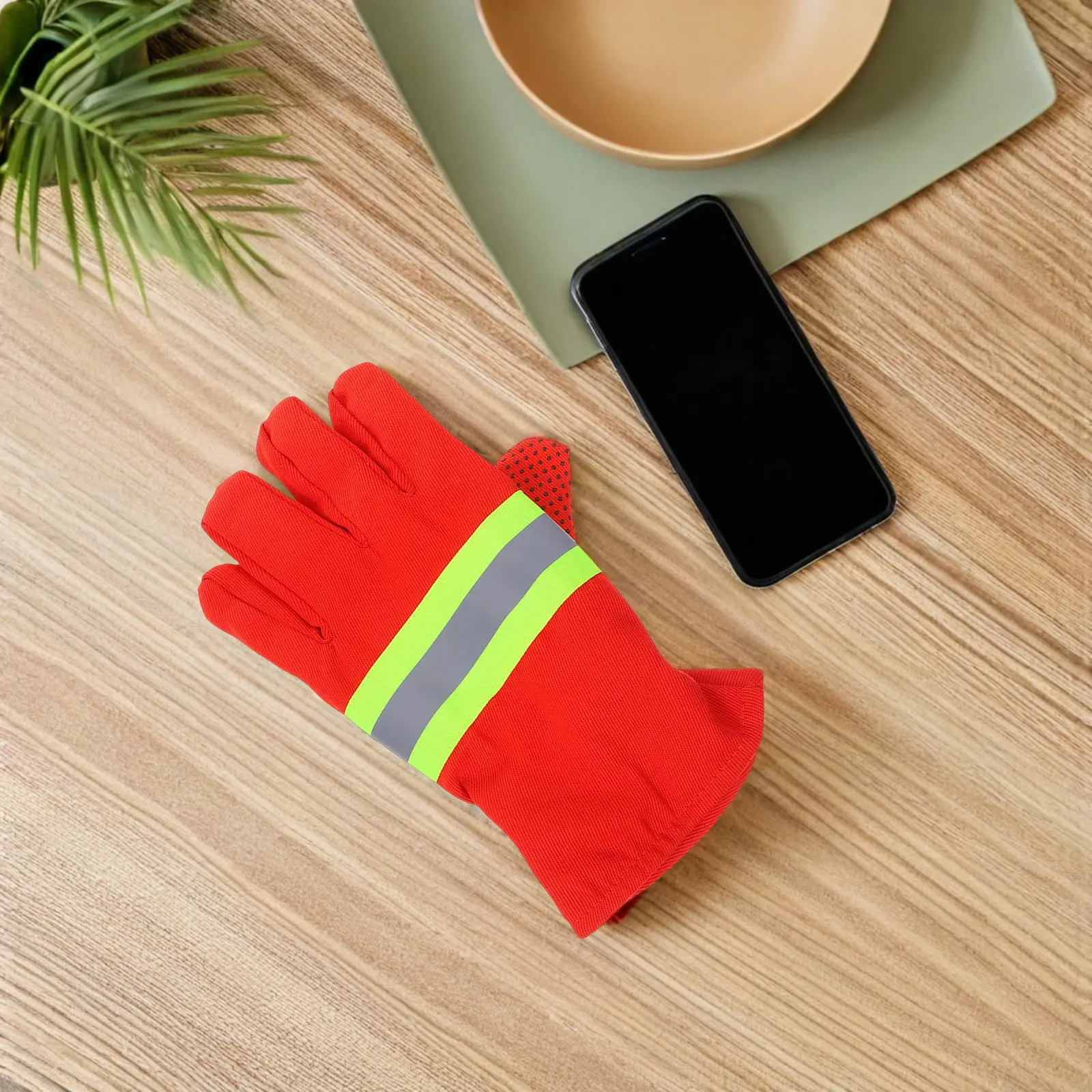 2Pairs Heat Resistant Fire Gloves Flame Proof Protective Gloves for Emergency Rescue Firefighting Rope Extraction Welding High