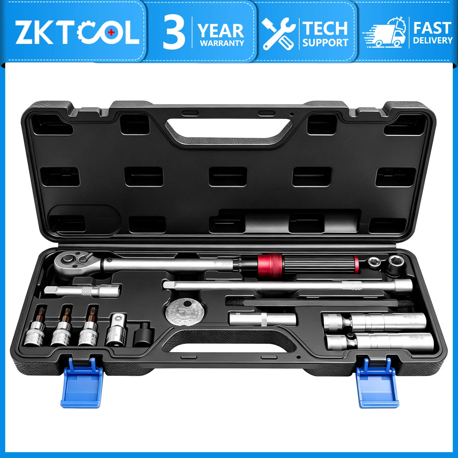 15-Piece 1/4-Inch Spark Plug Torque Wrench Set — ±3% High-Precision Ratchet Tool Kit, Includes Broken Spark Plug Extractor
15-Piece 1/4-Inch Spark Plug Torque Wrench Set — ±3% High-Precision Ratchet Tool Kit, Includes Broken Spark Plug Extractor
