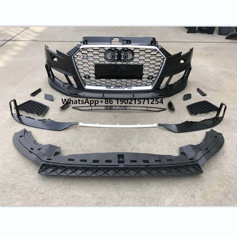 Wholesale Price Front Bumper With Honeycomb Grill for A3 8V Facelift 2017-2019 RS3 Type Bumper Body Kits
Wholesale Price Front Bumper With Honeycomb Grill for A3 8V Facelift 2017-2019 RS3 Type Bumper Body Kits