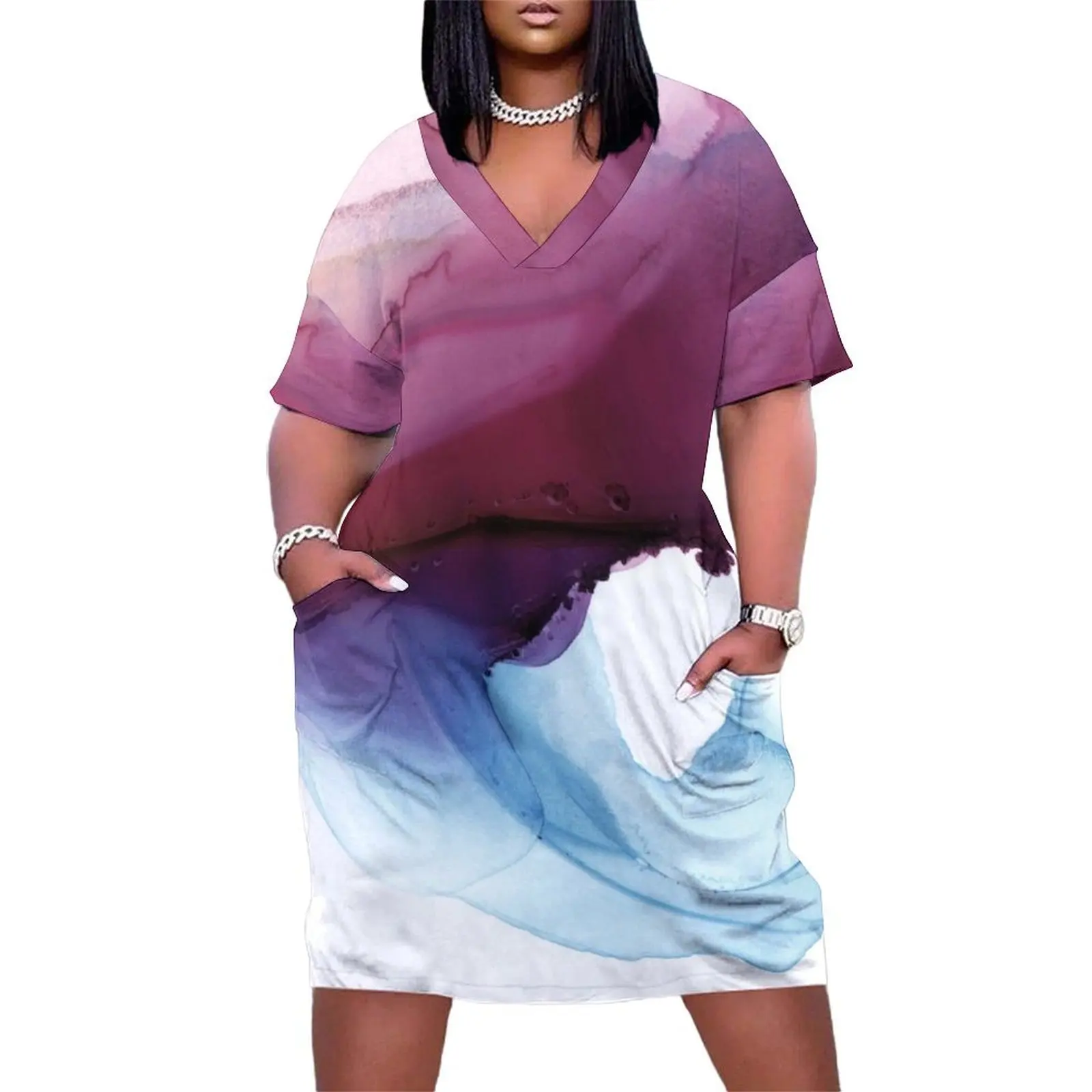 Shades of Purple, Abstract Fluid Artwork Loose Pocket Dress long sleeve dress sexy dress for women women
Shades of Purple, Abstract Fluid Artwork Loose Pocket Dress long sleeve dress sexy dress for women women