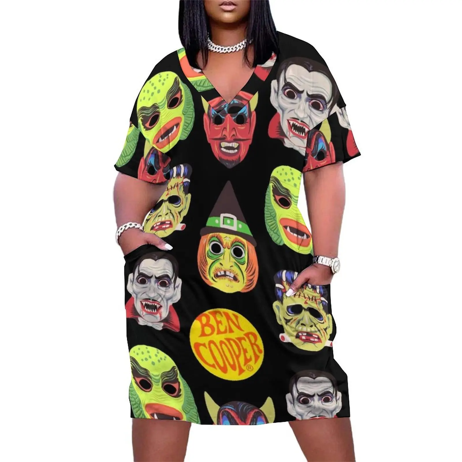 Vintage Halloween Masks Loose Pocket Dress dresses for women women's fashion dresses
Vintage Halloween Masks Loose Pocket Dress dresses for women women's fashion dresses