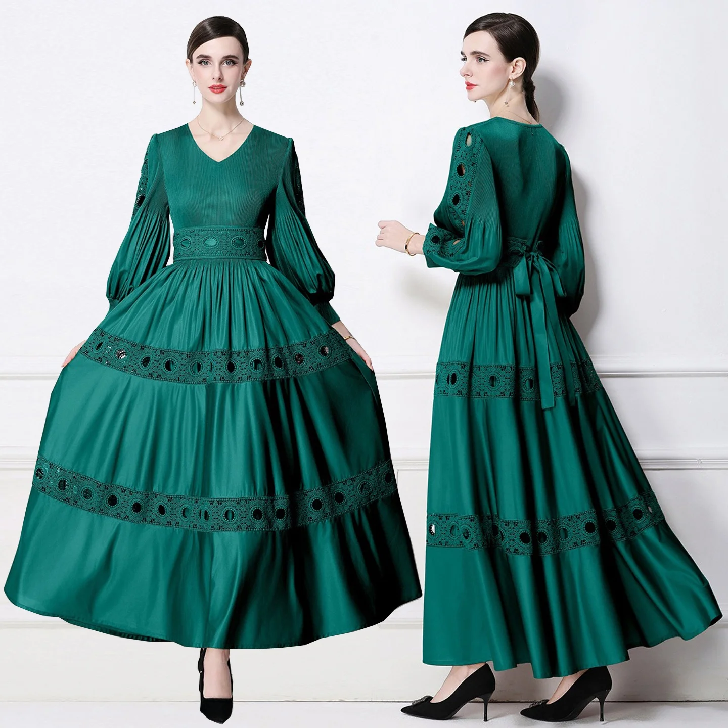 Длинное женское платье-футляр большого размера из триацетата с вырезами, свободным кроем, высокой эластичностью и V-образным вырезом
Длинное женское платье-футляр большого размера из триацетата с вырезами, свободным кроем, высокой эластичностью и V-образным вырезом