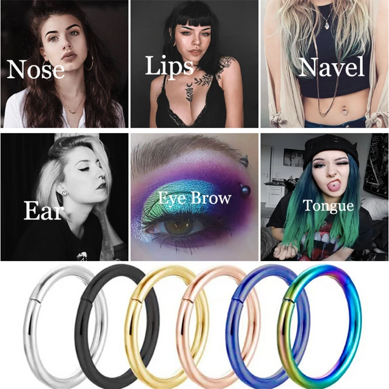 5-10pcs G23 Titanium Nose Rings Mixed Color Seamless Nose Ring For Women Men Cartilage titanium piercing Jewelry Wholesale 
5-10pcs G23 Titanium Nose Rings Mixed Color Seamless Nose Ring For Women Men Cartilage titanium piercing Jewelry Wholesale