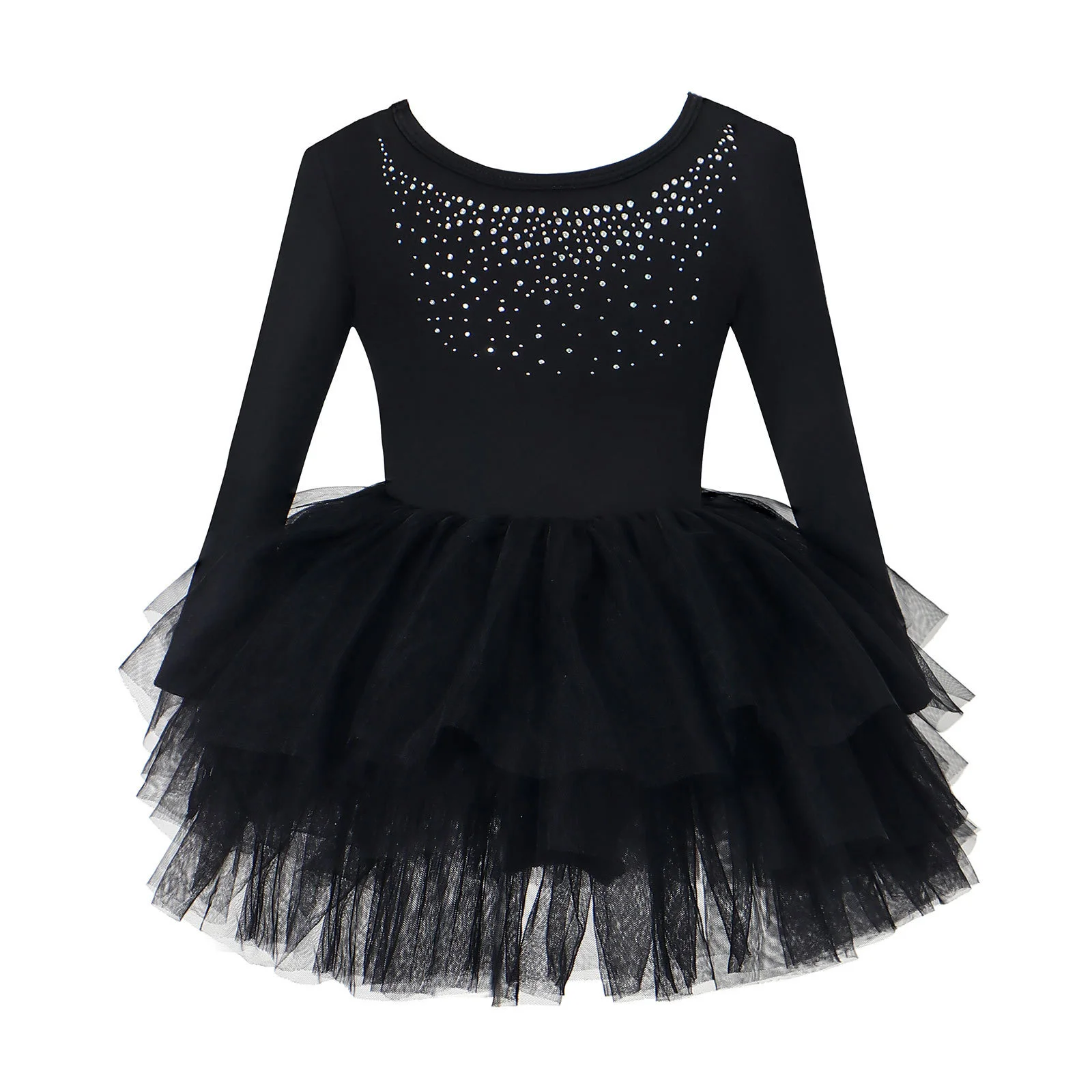 Kids Girls Lyrical Ballet Outfit Long Sleeve Glittery Rhinestone Cross Back Layered Dress for Gymnastics Dance Stage Performance
Kids Girls Lyrical Ballet Outfit Long Sleeve Glittery Rhinestone Cross Back Layered Dress for Gymnastics Dance Stage Performance