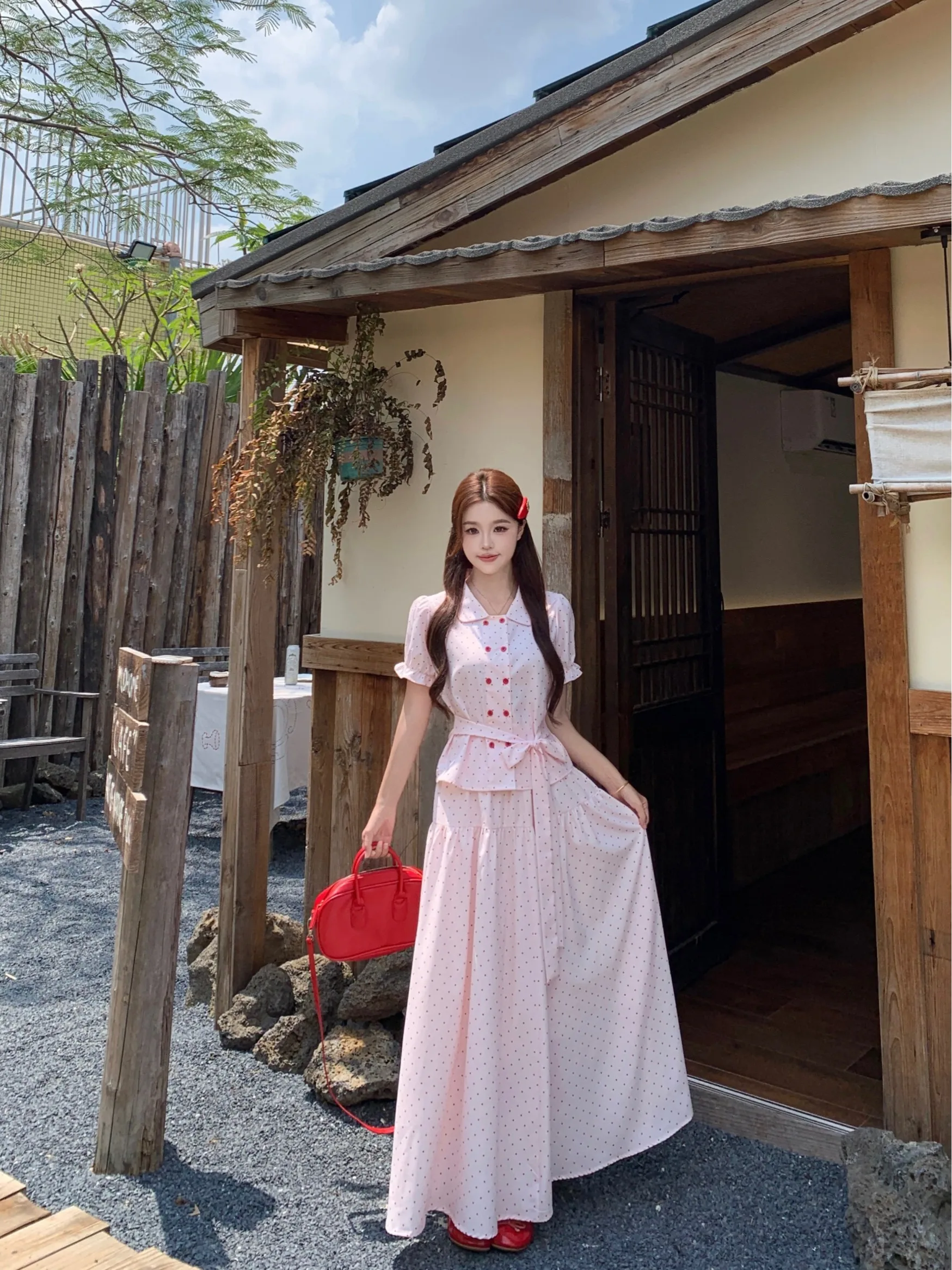 plus Size Fashion Set Summer New Design Sense Knot Short Sleeve Polka Dot Half Skirt High Waist A-Line Skirt Korean...
plus Size Fashion Set Summer New Design Sense Knot Short Sleeve Polka Dot Half Skirt High Waist A-Line Skirt Korean...