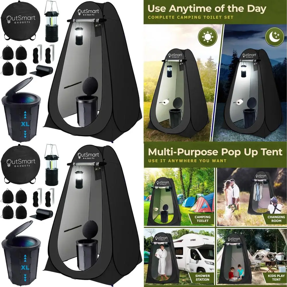Портативный туалетный набор для взрослых с кемпинговым фонарем, складным туалетом XL, палаткой для уединения и сумкой для переноски - моющийся, складной, для автодомов и кемпинга
Портативный туалетный набор для взрослых с кемпинговым фонарем, складным туалетом XL, палаткой для уединения и сумкой для переноски - моющийся, складной, для автодомов и кемпинга