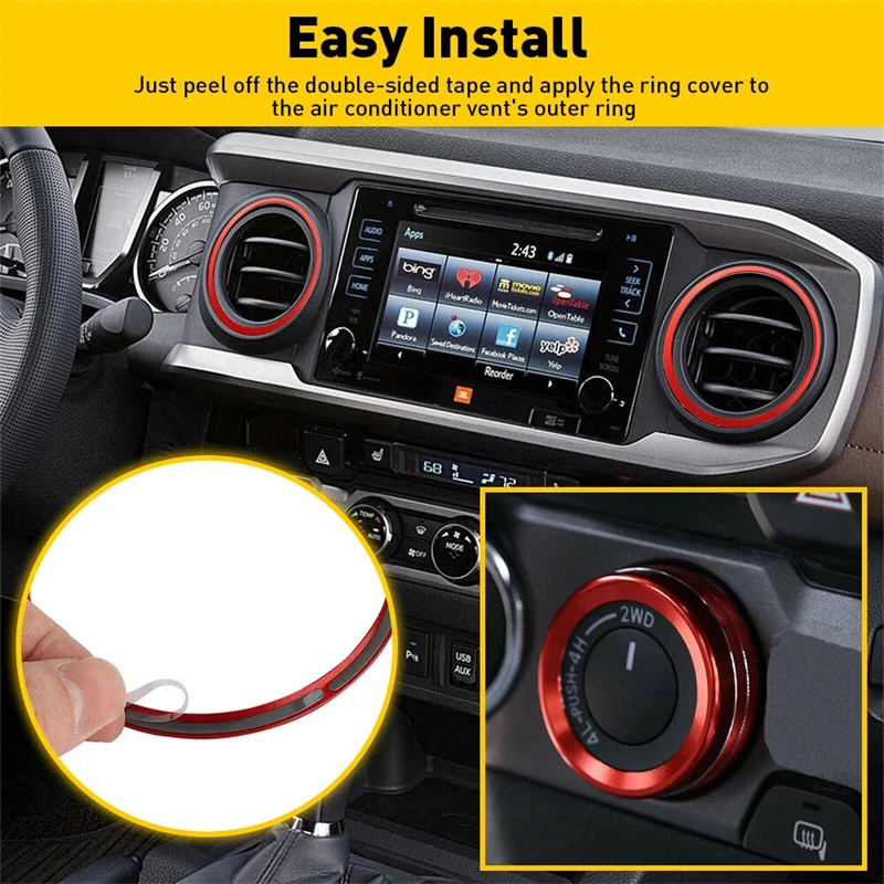 Car Red Air Condition Air Vent Outlet Ring Cover Trim For Toyota Tacoma 2016-2022 Accessories
Car Red Air Condition Air Vent Outlet Ring Cover Trim For Toyota Tacoma 2016-2022 Accessories