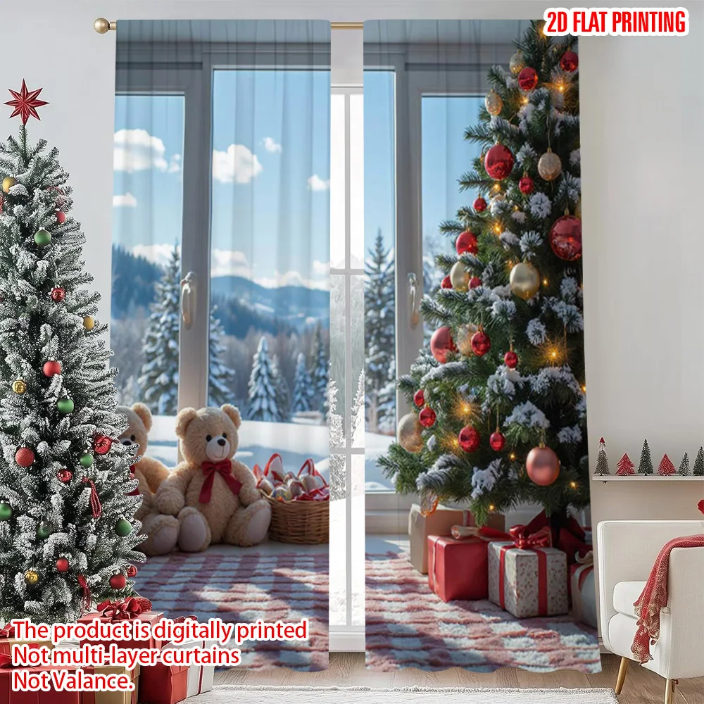 2pcs 2D flat printing Merry Christmas Curtain Christmas tree and winter wonderland Machine Washable Polyester Without
2pcs 2D flat printing Merry Christmas Curtain Christmas tree and winter wonderland Machine Washable Polyester Without