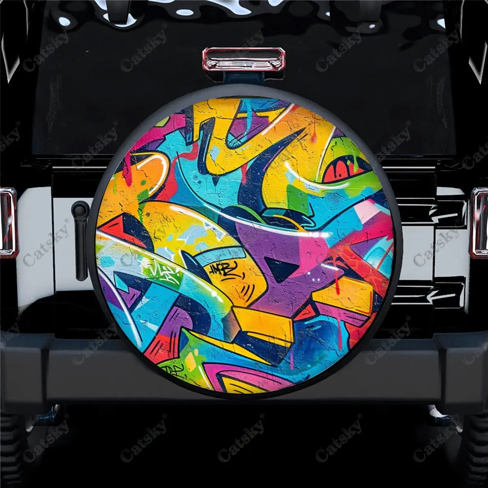 Hip Hop Letter Graffiti Car Spare Tire Cover Auto Accessories Decoration Wheel Wrap Protect for Trailer SUV Truck Camper 14-17in
Hip Hop Letter Graffiti Car Spare Tire Cover Auto Accessories Decoration Wheel Wrap Protect for Trailer SUV Truck Camper 14-17in