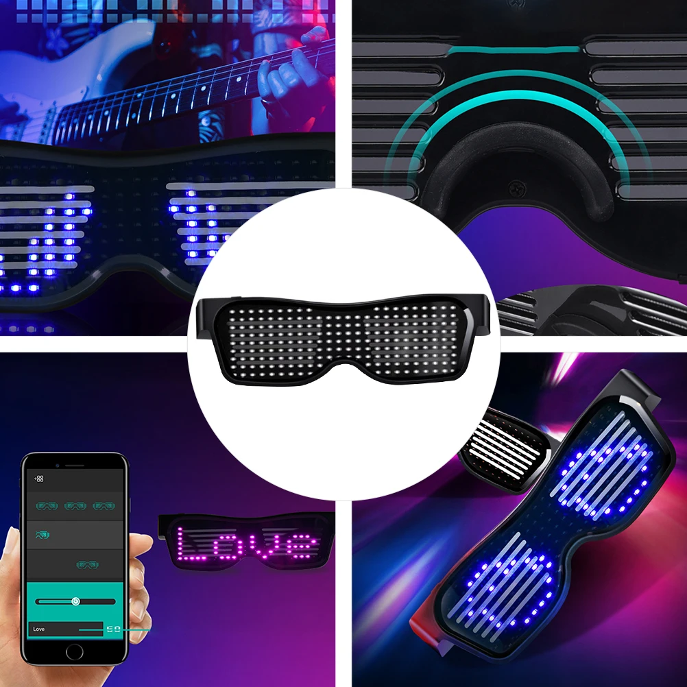 LED Luminous Glasses Wireless Dynamic Eyewear Control Music Flashing Fun Glasses for Party Costume Photo Props
LED Luminous Glasses Wireless Dynamic Eyewear Control Music Flashing Fun Glasses for Party Costume Photo Props