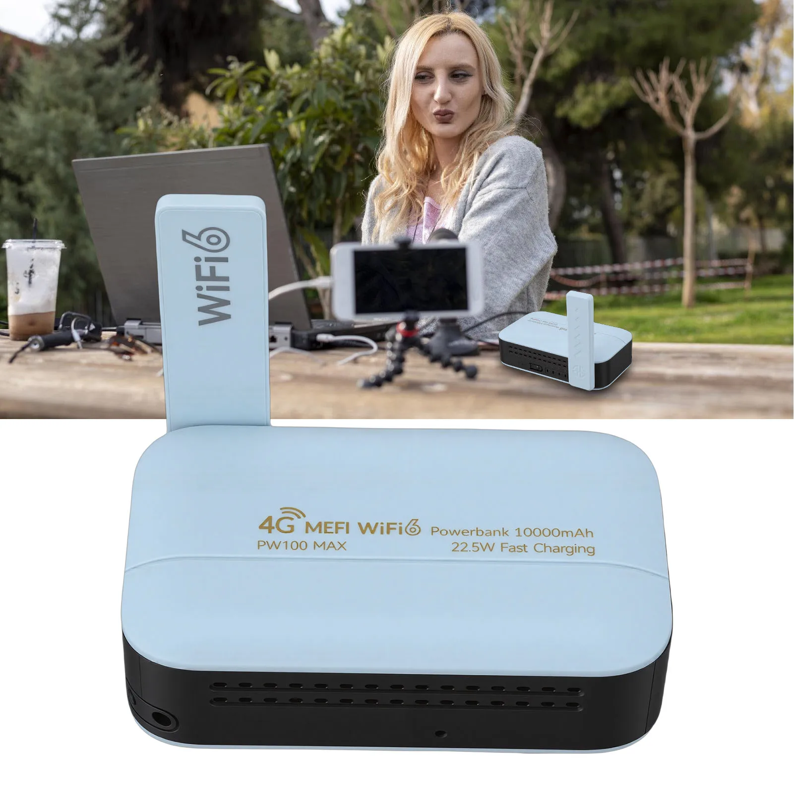 Портативный 4G Wi-Fi6 роутер с SIM-картой, 300 Мбит/с, 5G мобильный Wi-Fi хотспот, внешний аккумулятор 10000 мАч для B1 B3 B5 B8 B38
Портативный 4G Wi-Fi6 роутер с SIM-картой, 300 Мбит/с, 5G мобильный Wi-Fi хотспот, внешний аккумулятор 10000 мАч для B1 B3 B5 B8 B38