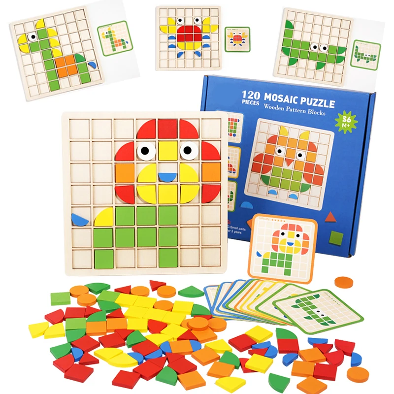 Набор из 120 деревянных мозаичных пазлов Монтессори: 3D-головоломки с геометрическими фигурами для раннего развития детей
Набор из 120 деревянных мозаичных пазлов Монтессори: 3D-головоломки с геометрическими фигурами для раннего развития детей
